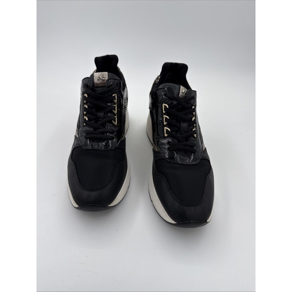 Women's NERO GIARDINI Platform Sneakers Black Leather EU 40 US 10 Made in Italy